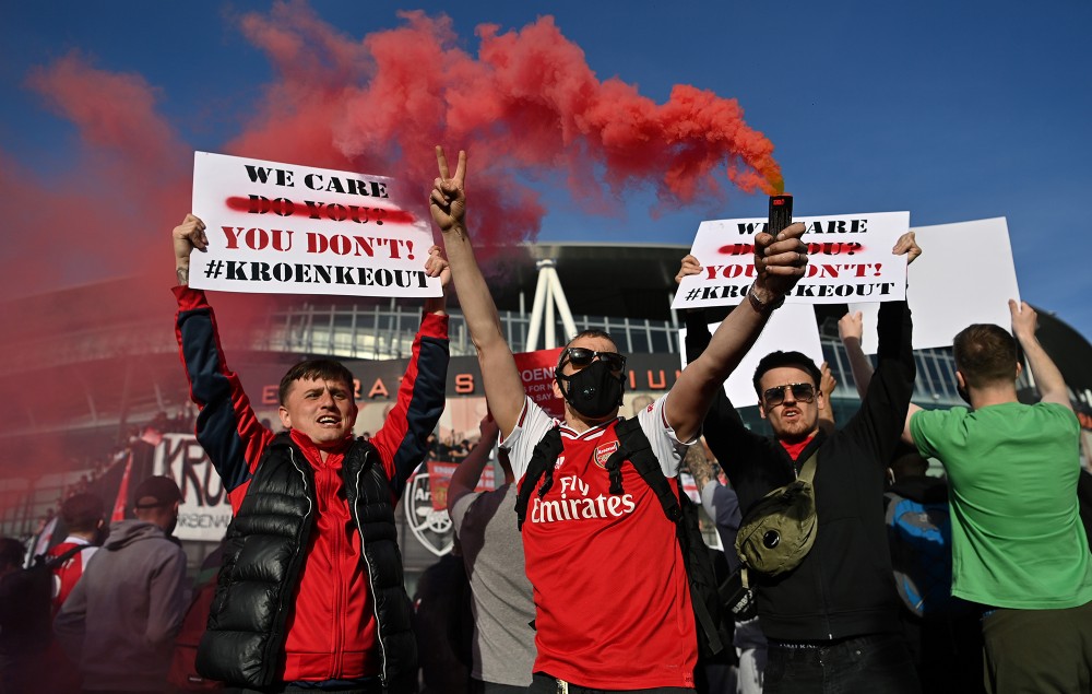 Arsenal fans protest