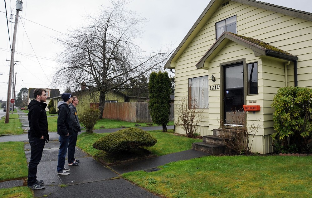 Nirvana fans at Kurt Cobain's childhood home on the 20th anniversary of the Nirvana frontman’s death. Credit: Dana Nalbandian/WireImage