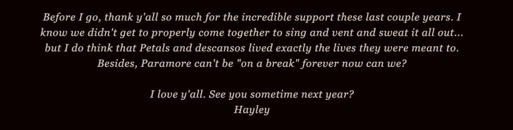 Hayley Williams' newsletter