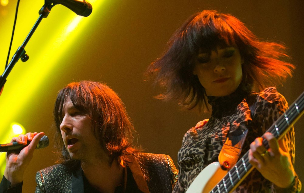 Bobby Gillespie (L) and Simone Butler of Primal Scream perform on stage at Albert Hall In Manchester on April 2, 2016 in Manchester, United Kingdom. (Photo by Jon Super/Redferns via Getty Images)