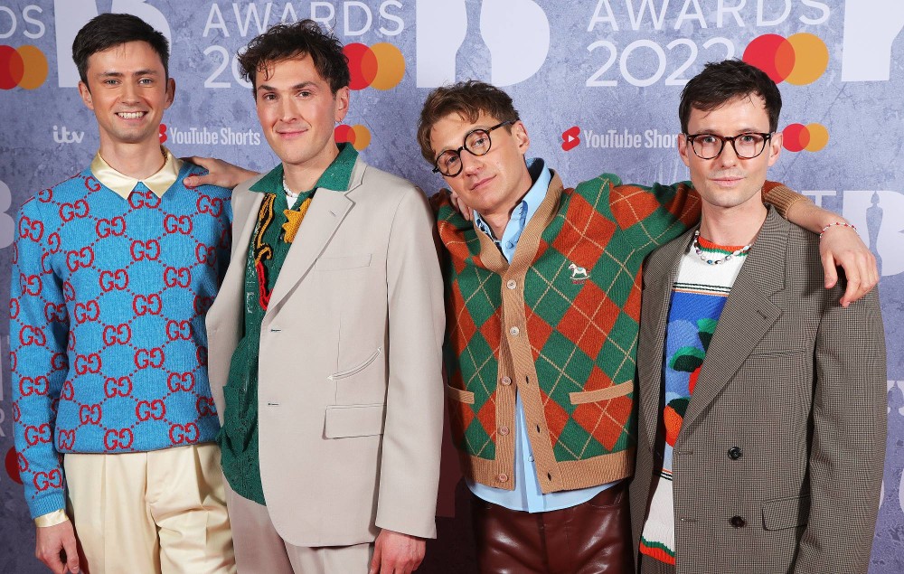 Edmund Irwin-Singer, Joe Seaward, Dave Bayley and Drew MacFarlane of Glass Animals attend The BRIT Awards 2022 at The O2 Arena on February 08, 2022 in London, England. (Photo by JMEnternational/Getty Images)