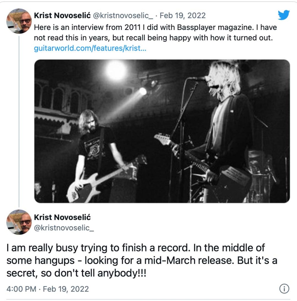 Krist Novoselic Tweet