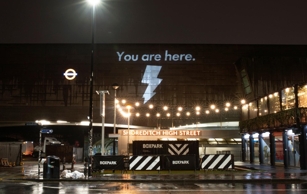 Location of teaser in Shoreditch, London