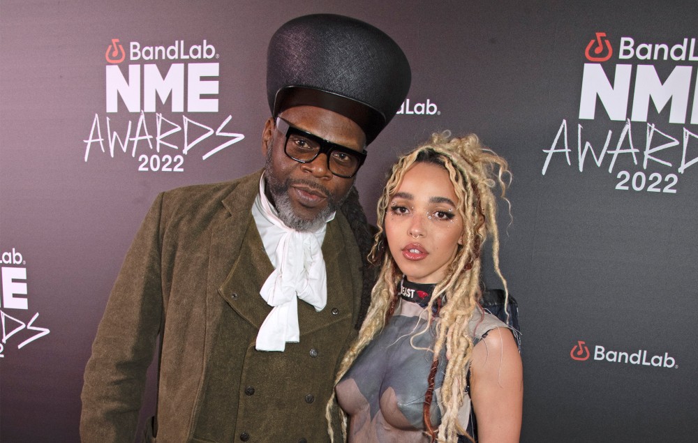 Soul II Soul Jazzie B and Godlike Genius FKA Twigs on the red carpet at the BandLab NME Awards 2022