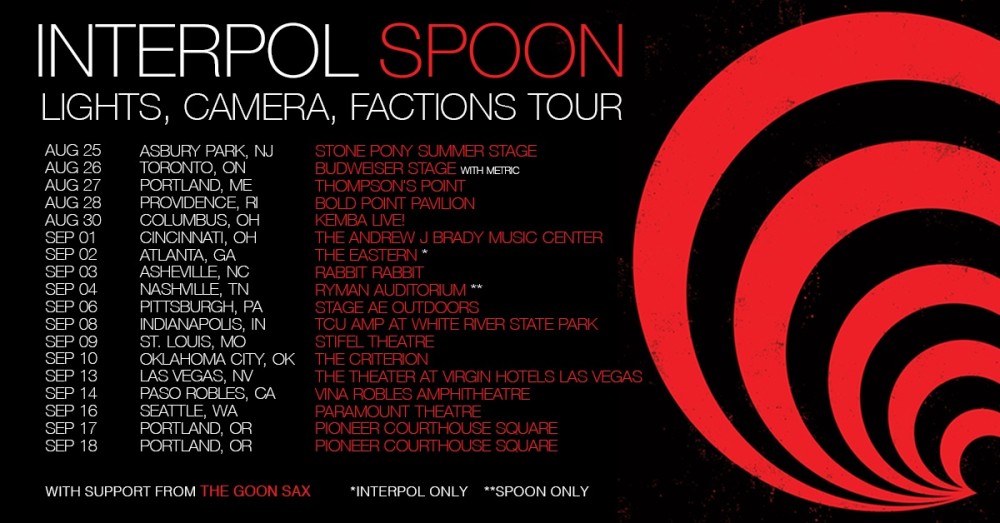 Interpol and Spoon Tour