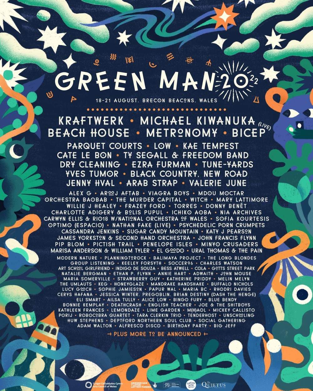 Green Man Festival 2022 line-up poster