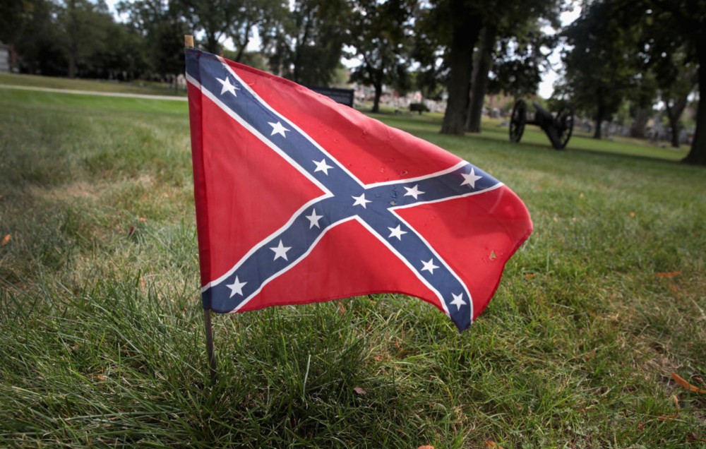 A Confederate flag