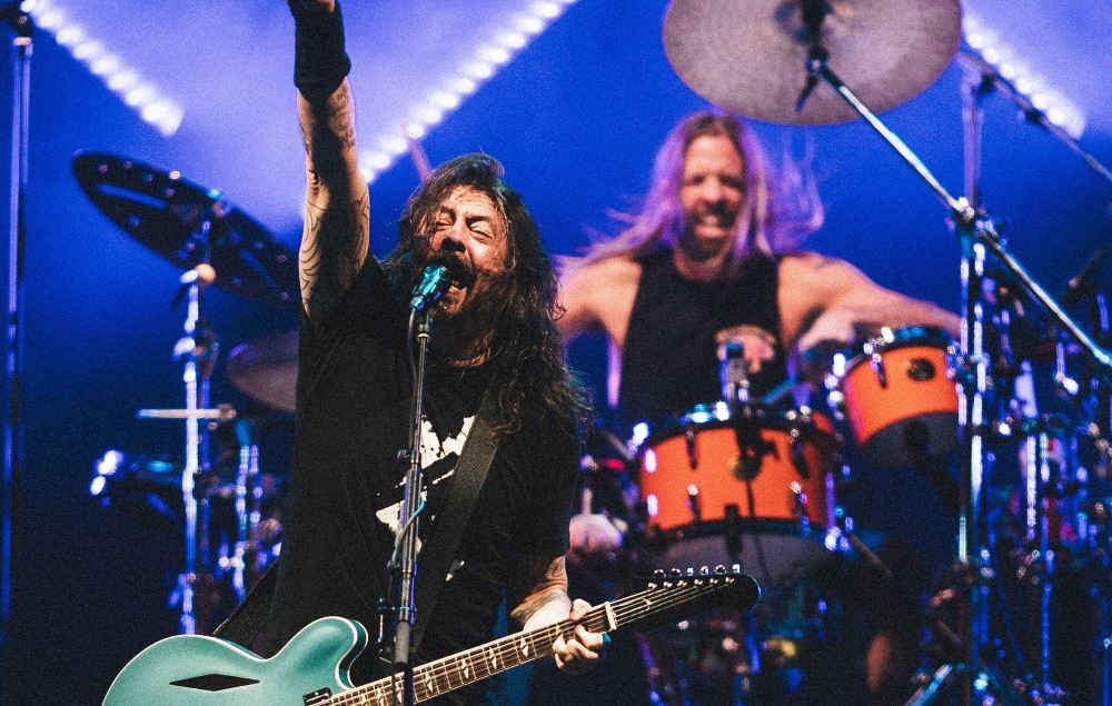 Dave Grohl and Taylor Hawkins of Foo Fighters. Credit: Rick Clifford for Frontier