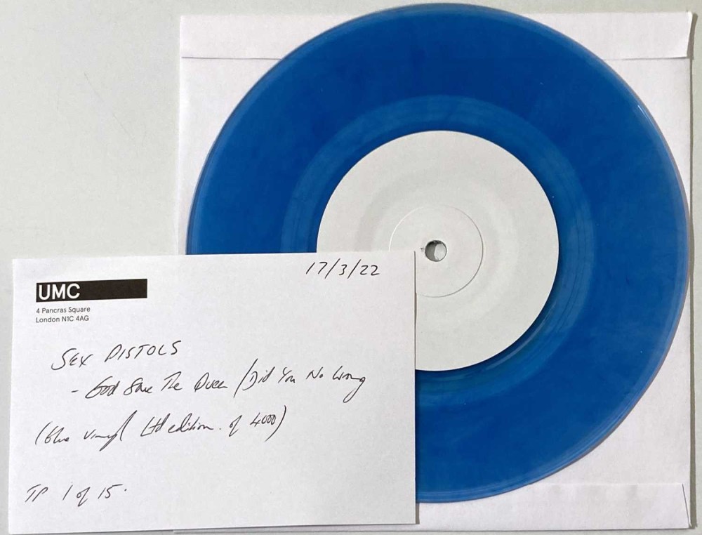 Test pressing of Sex Pistol's 'God Save The Queen'