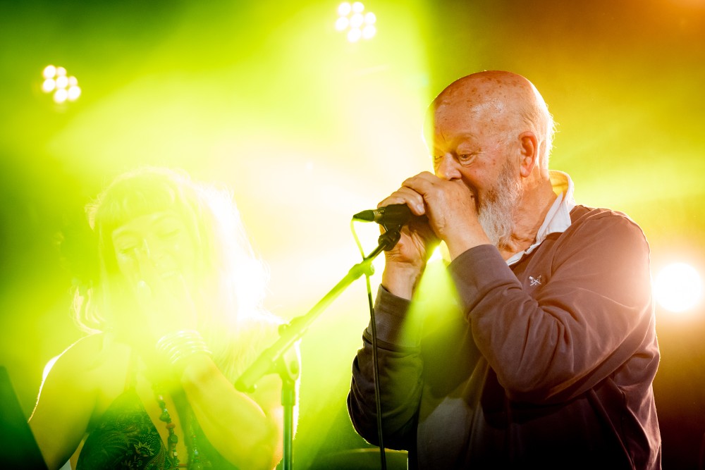 Michael Eavis performs at Glastonbury 2022. Credit: Parri Thomas for NME