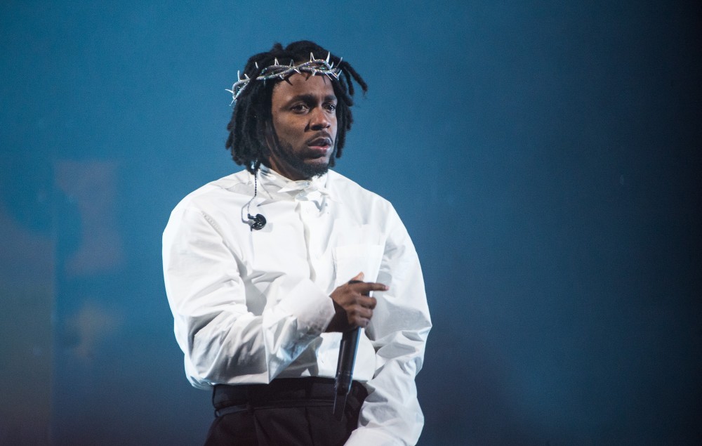Kendrick Lamar performing at Glastonbury 2022