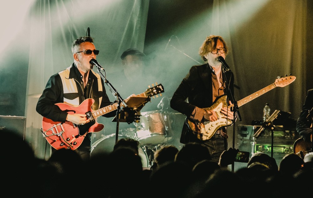 Richard Hawley and Jarvis Cocker onstage at the Leadmill in Sheffield