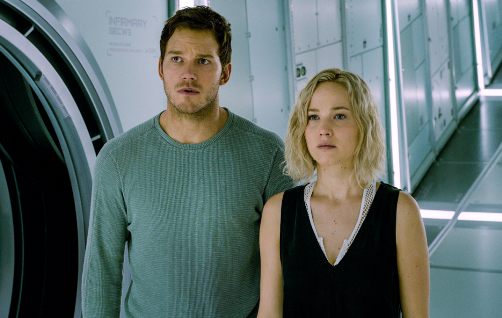 Chris Pratt and Jennifer Lawrence in 'Passengers'