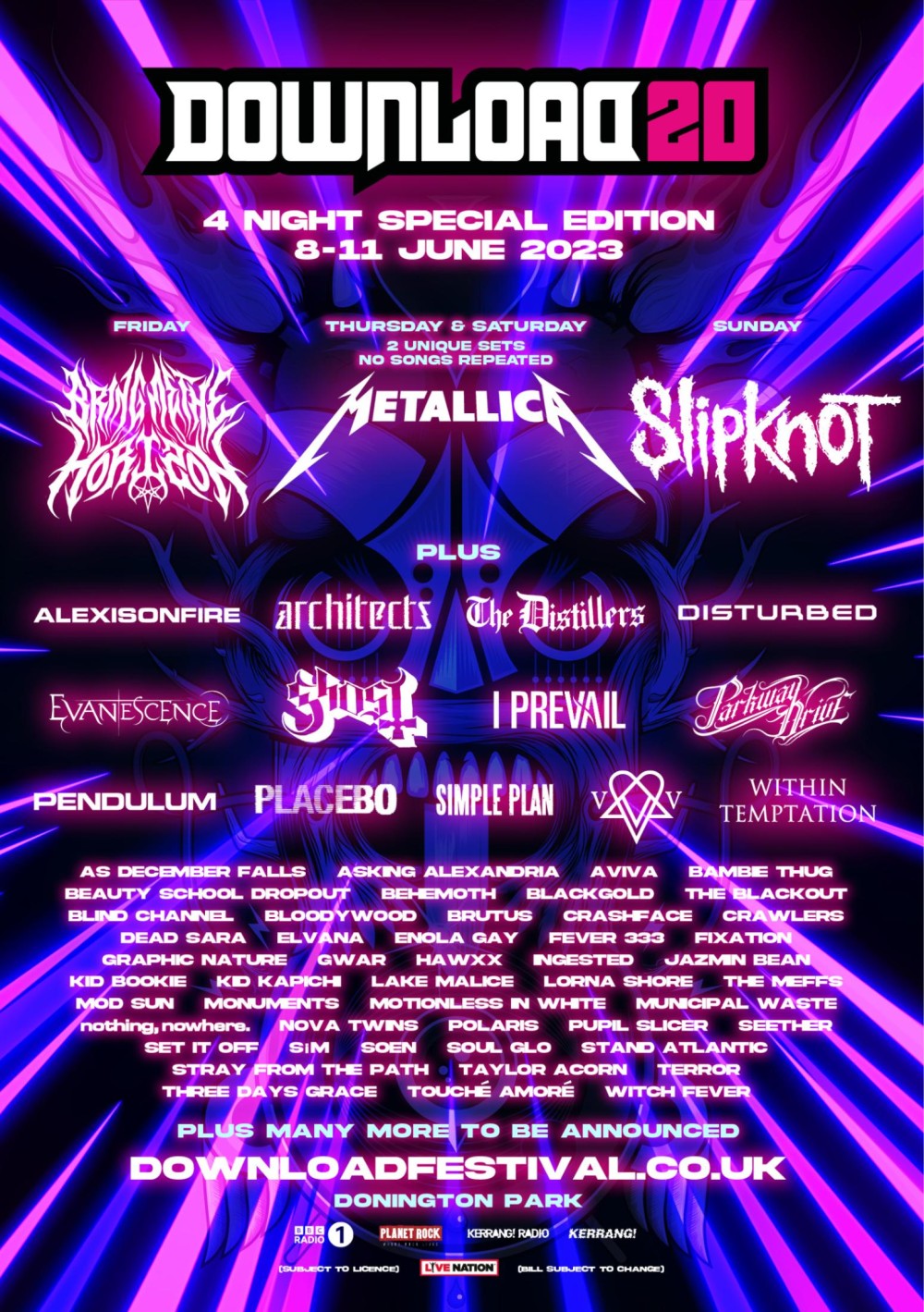 Download Festival 2023 line-up poster