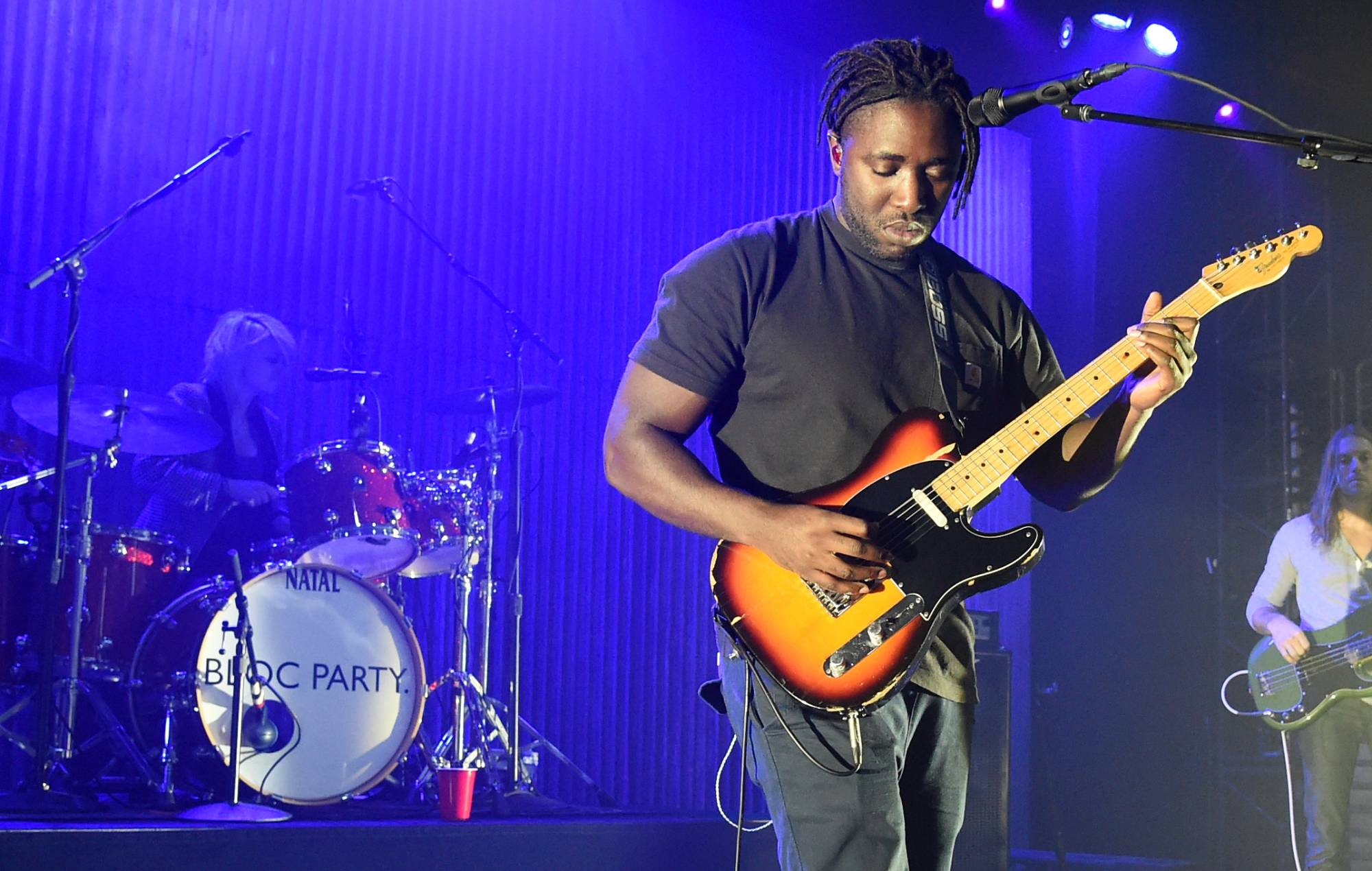 Kele Okereke of Bloc Party performs at the Fallout 4 video game launch event in downtown Los Angeles on November 5, 2015. Credit: Jason Merritt