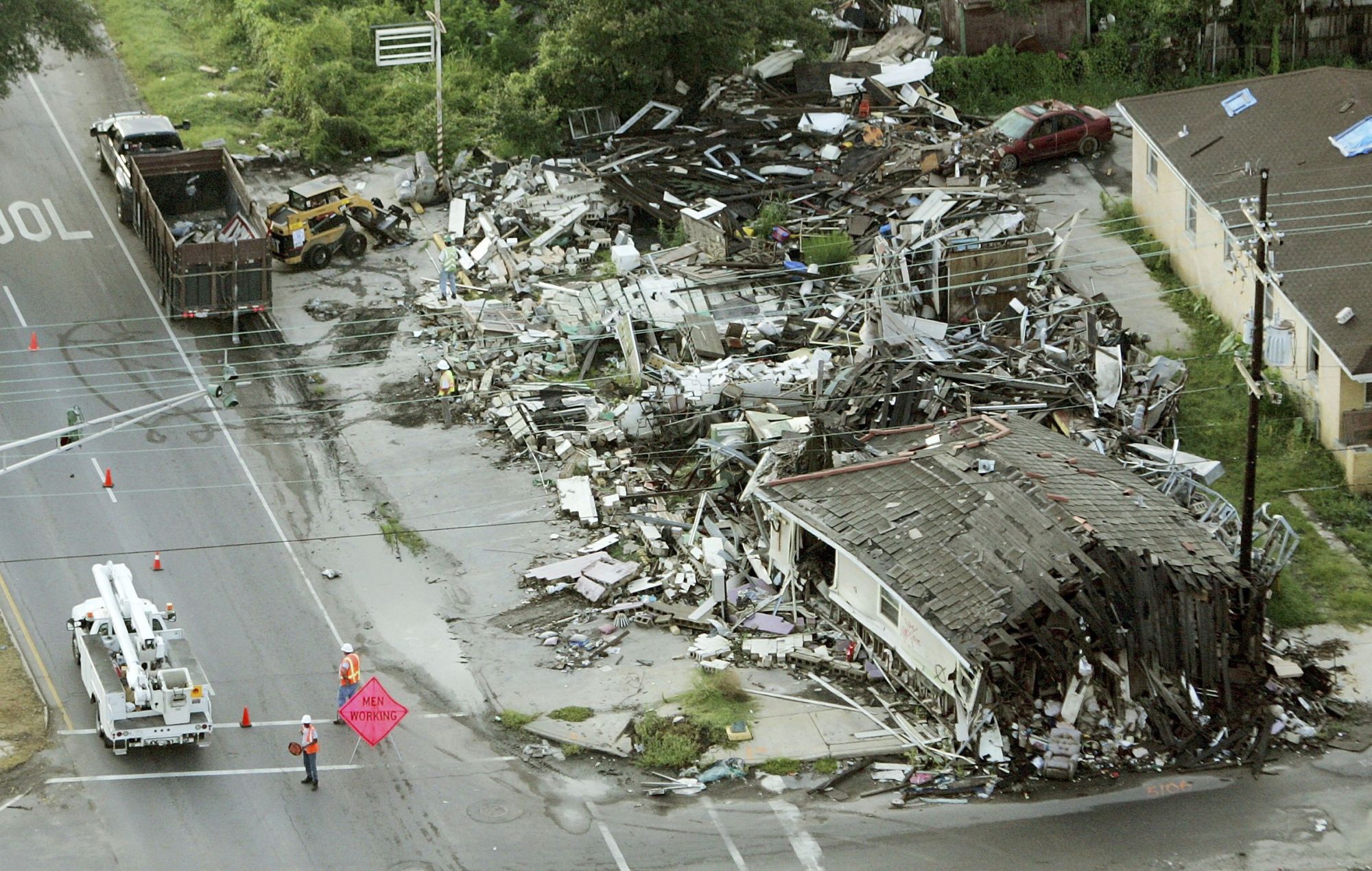 Destroyed houses after Hurricane Katrina