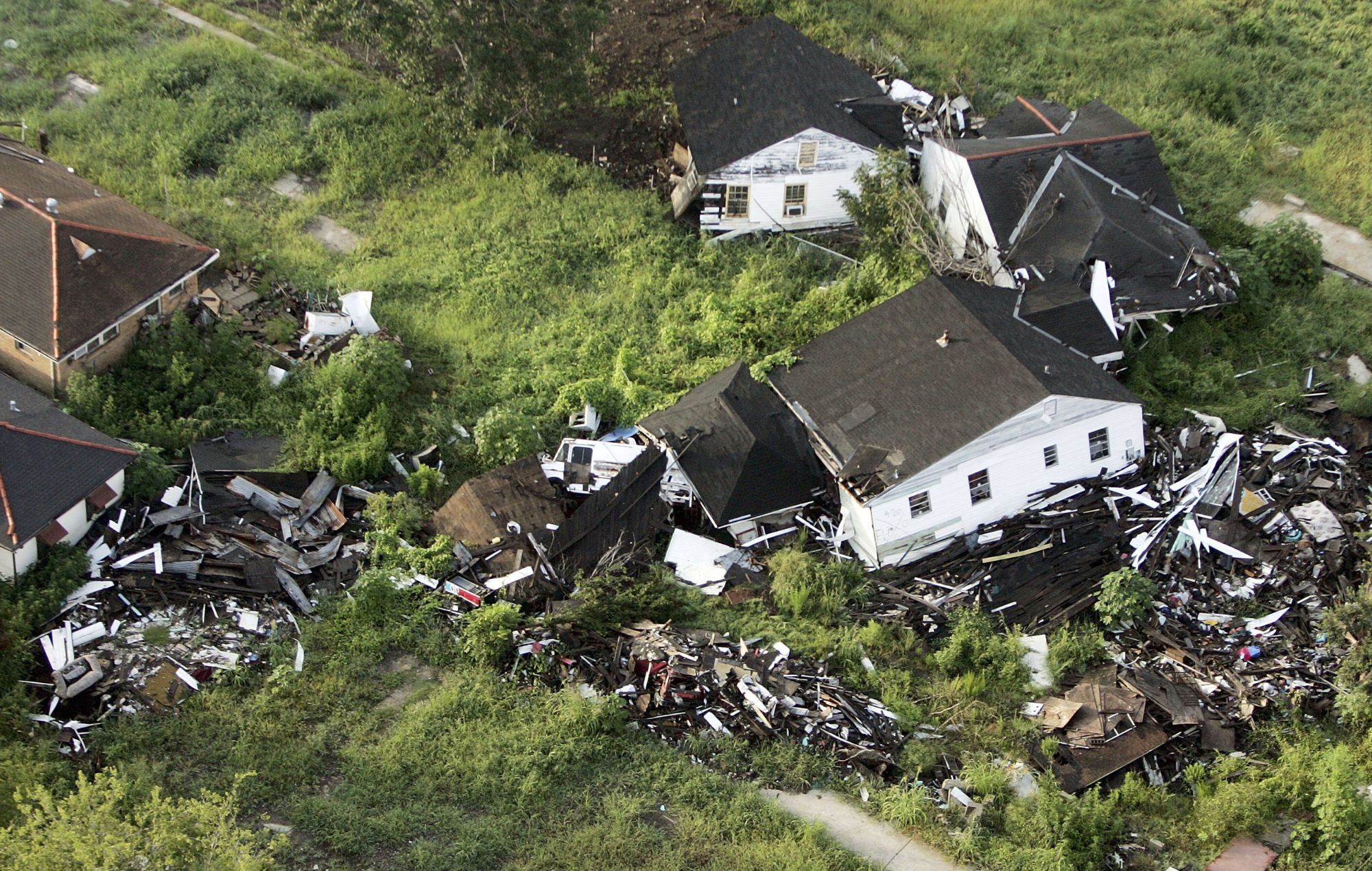 Destroyed houses after Hurricane Katrina