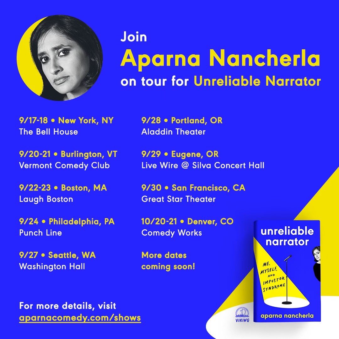 aparna nancherla book tour