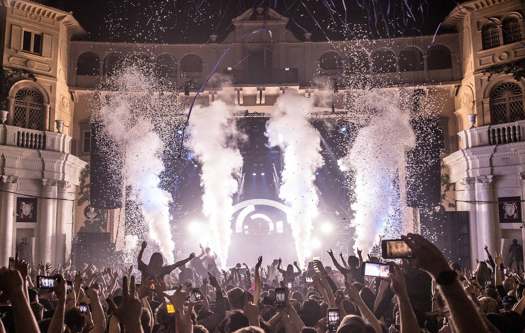 Sub Focus perform on stage at Brixton Academy (Photo by Ollie Millington/Getty Images)