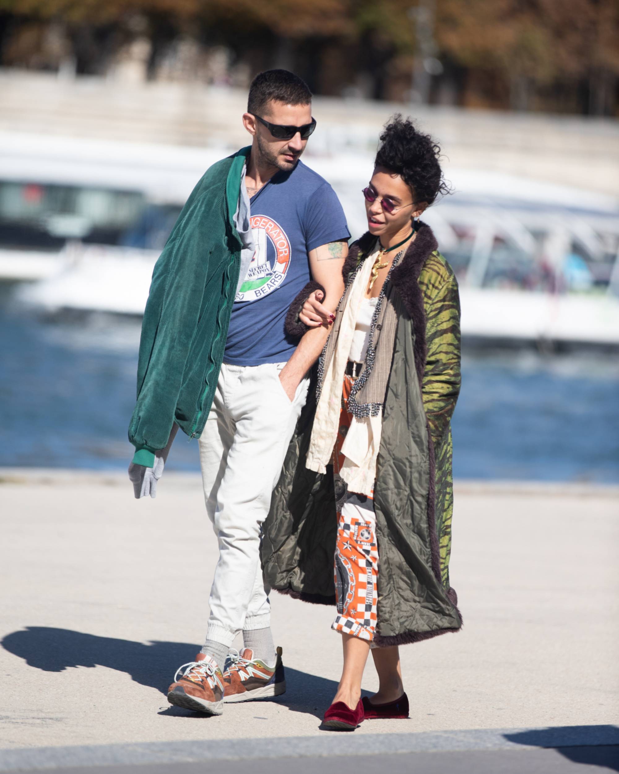 Shia LaBeouf and FKA Twigs are spotted on the Seine river on September 30, 2018 in Paris, France. Credit: Melodie Jeng via GETTY