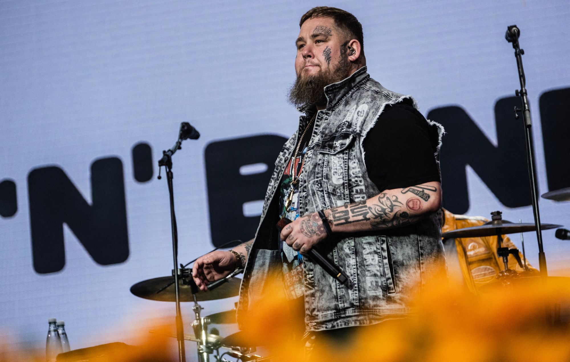 Rag'n Bone Man performs on stage of the Smukfest Music Festival in Skanderborg, Denmark, on August 4, 2023.