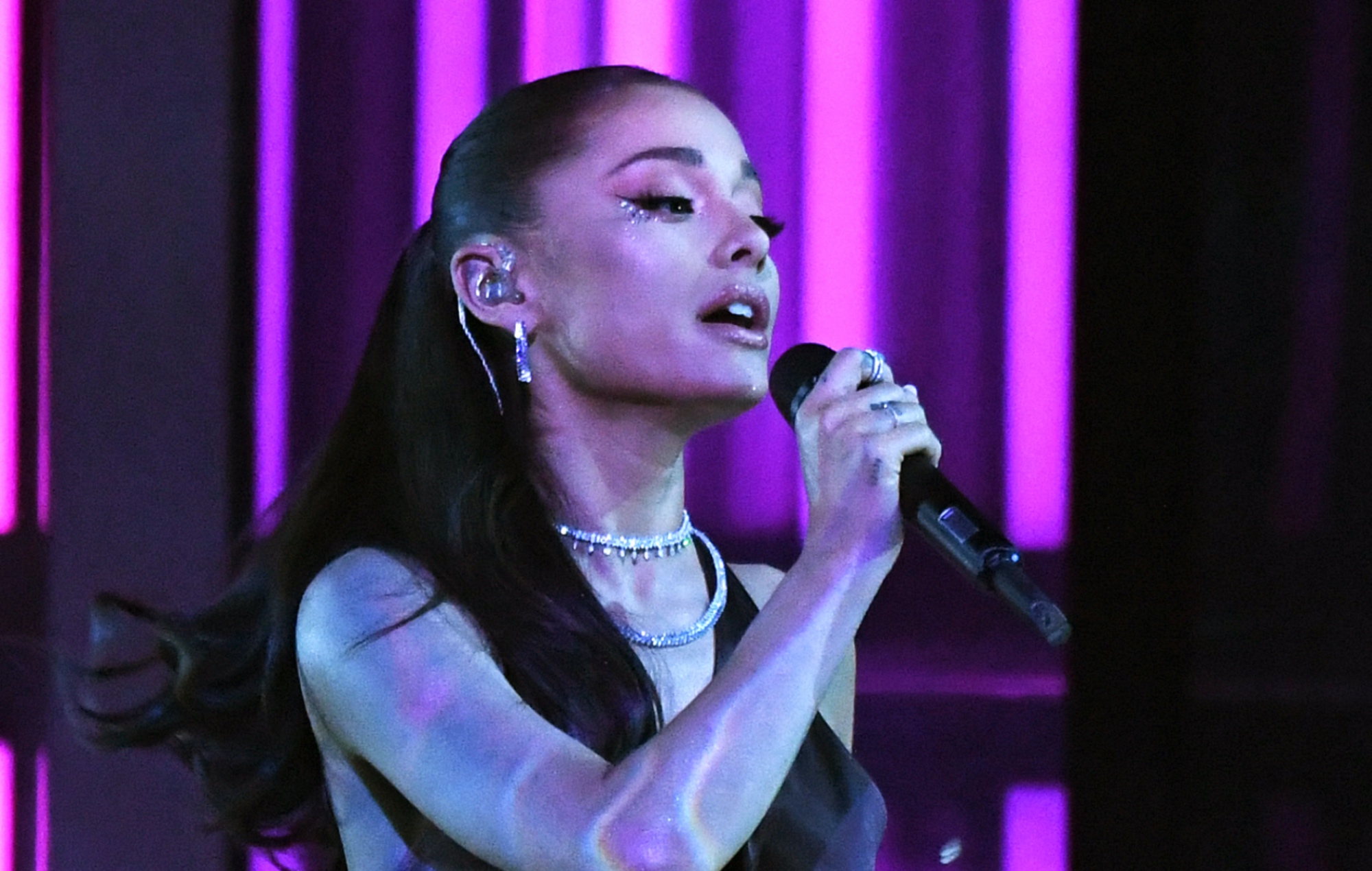 Ariana Grande performing live on stage