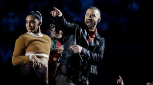 Justin Timberlake performs during halftime of the NFL Super Bowl 52 football game between the Philadelphia Eagles and the New England Patriots, in MinneapolisEagles Patriots Super Bowl Football, Minneapolis, USA - 04 Feb 2018