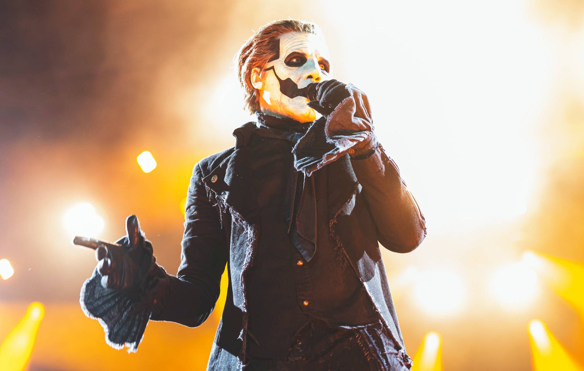 Tobias Forge of the Swedish rock band Ghost performs in concert during Resurrection Fest 2023 on June 28, 2023 in Viveiro, Spain. (Photo by Mariano Regidor/Redferns)