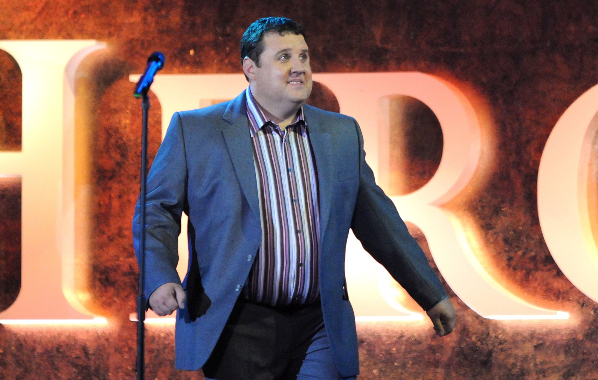 Comedian Peter Kay performs live on stage during the Heroes Concert at Twickenham Stadium, in aid of the charity Help For Heroes, on September 12, 2010 in London, England.