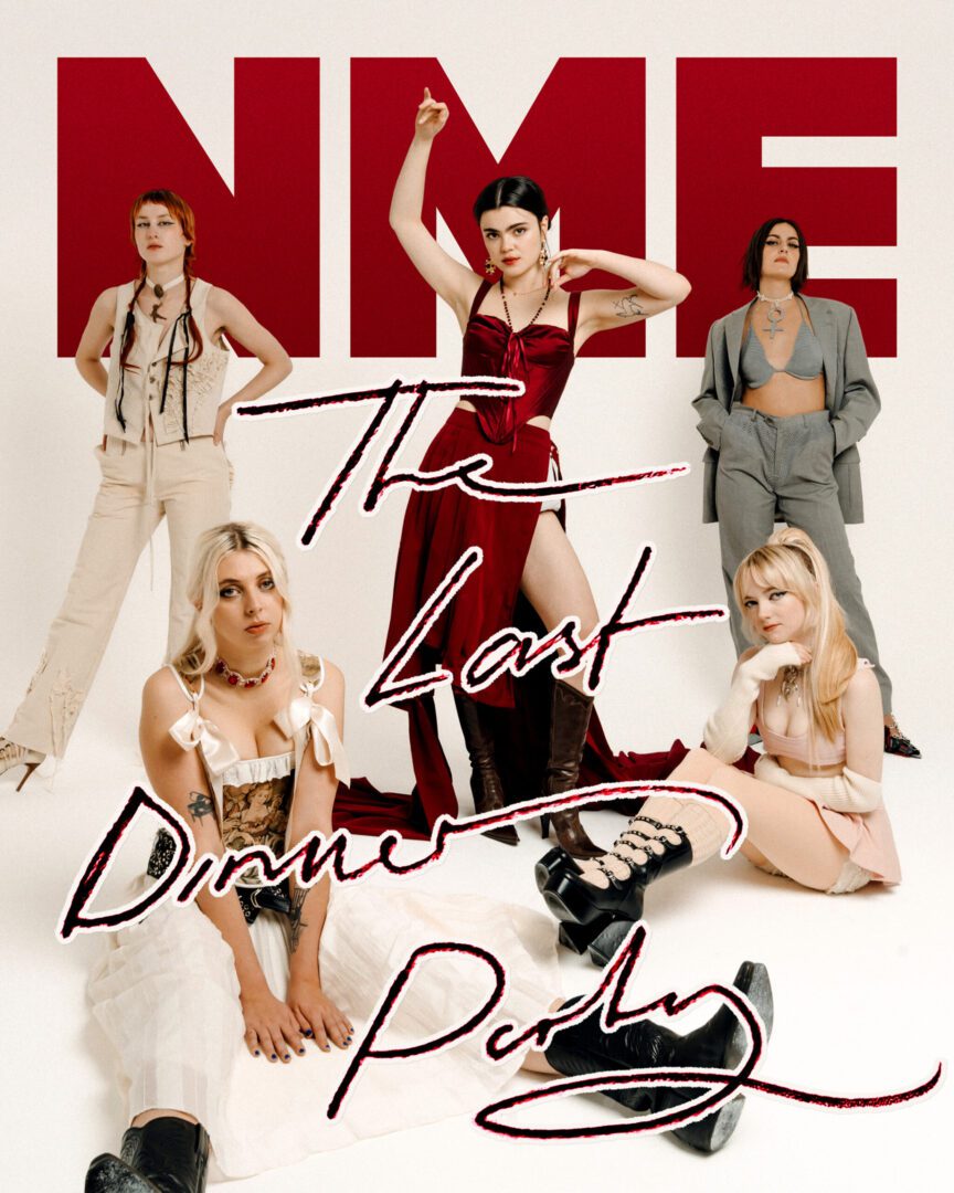 The Last Dinner Party on The Cover of NME, photo by Phoebe Fox