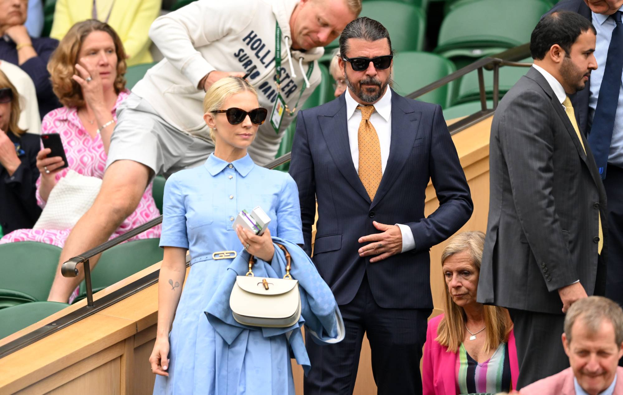 ordyn Blum and Dave Grohl attend day two of the Wimbledon Tennis Championships at the All England Lawn Tennis and Croquet Club on July 02, 2024 in London, England. (Photo by Karwai Tang/WireImage)