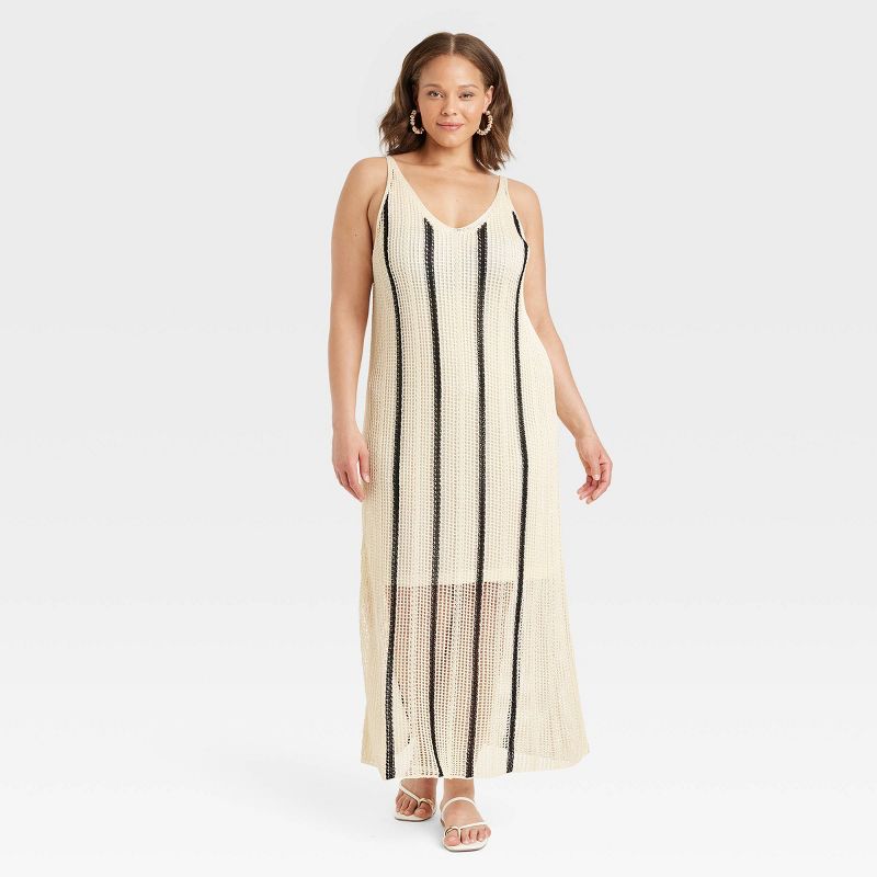 women's open knit sundress