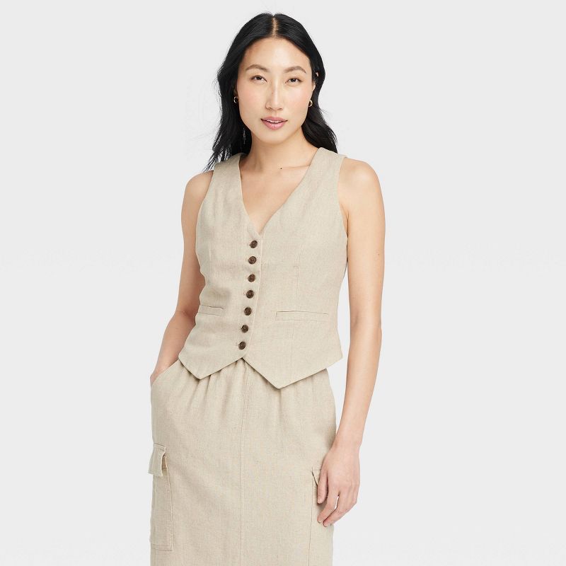 women's linen vest