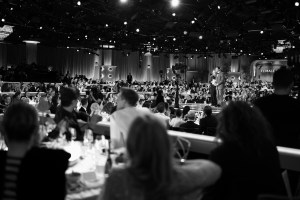 Kathy Bates, Anthony Ramos speak onstage during the 82nd Annual Golden Globes held at The Beverly Hilton on January 05, 2025 in Beverly Hills, California.