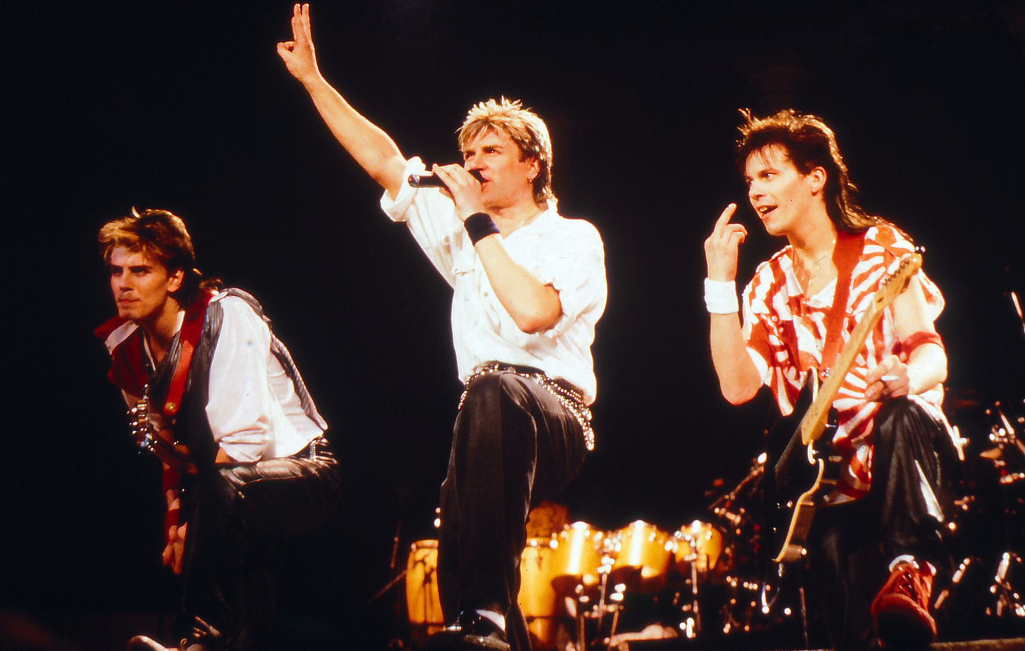 John Taylor, Simon LeBon and Andy Taylor perform live at The Spectrum 03/10/1984 in Philadelphia, Pennsylvania